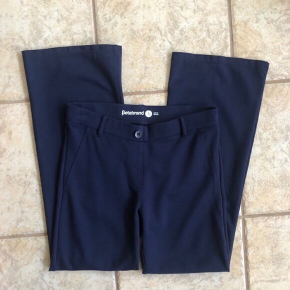 Betabrand Navy Bootcut Yoga Pants Navy S-Petite - Picture 2 of 4